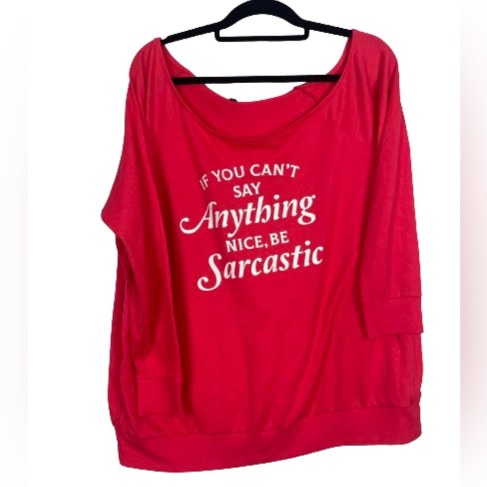 Torrid off the shoulder graphic long-sleeved T- size 1